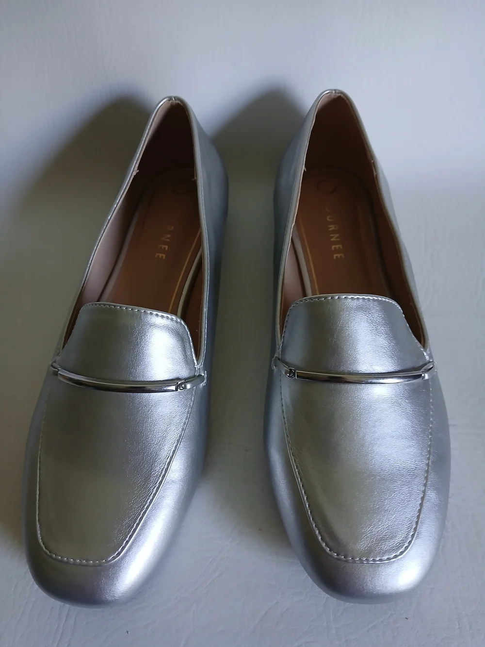 Journee Collection Silver Metallic Slip-On Loafers Sz11M